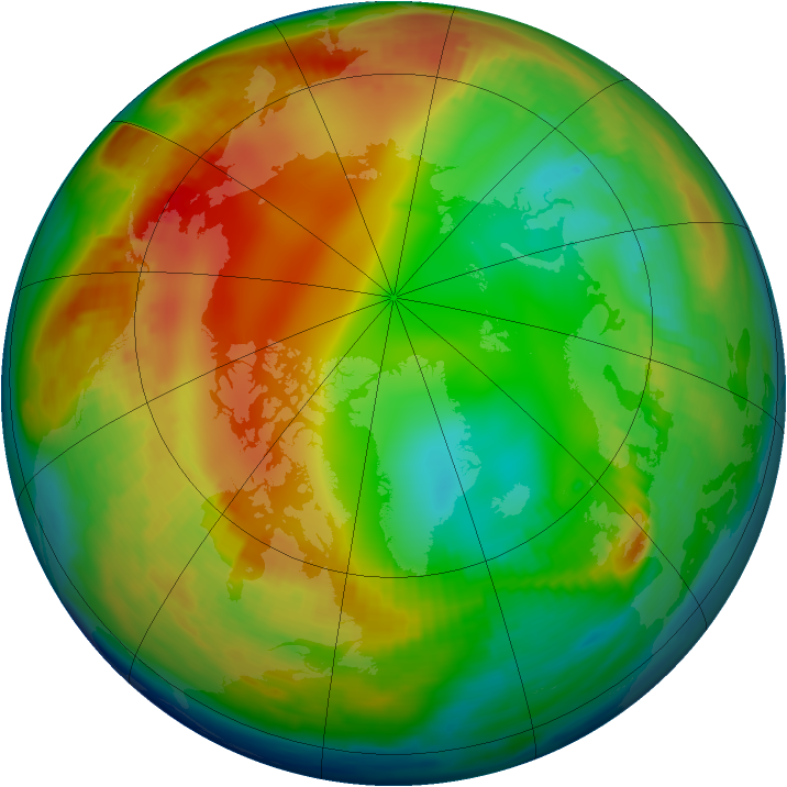 Arctic ozone map for 18 January 1998